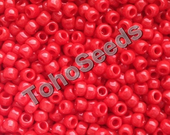 10g Toho Beads 08/0 Cherry Red Bright TR-08-45A size 8 Toho Rocailles 3mm opaque red