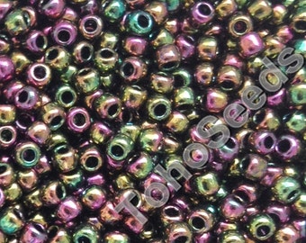 10g Toho Seeds Beads 11/0 Higher Metallic Purple Green Iris TR-11-509 size 11 Metallic Mini Rocailles Rainboe Green Purple