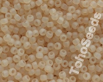 10g Toho Seeds Beads 11/0 Ceylon Matte Lightt Ivory Frosted TR-11-147F Rocailles size 11 Matte Beige Frosted Cream small rocailles 2mm tiny