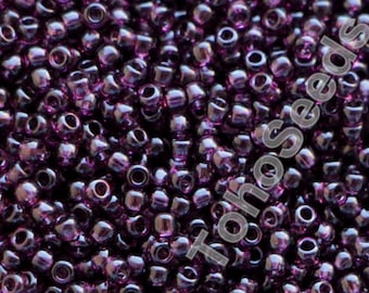 10g Toho Seeds Beads 11/0 Transparent Dark Amethyst TR-11-6C Toho Rocailles size 11 Dark Violet Purple mini rocailes 2mm mini rocaille
