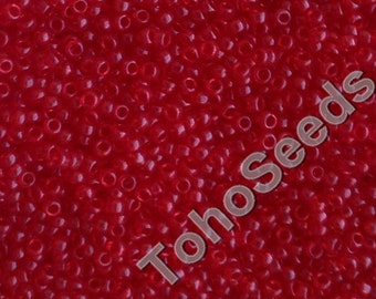 10g Toho Seeds Beads 15/0 Transparent Ruby Red TR-15-5C Rocailles size 15 Red Mini Rocailles 1mm dark red