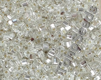 10g Triangle Toho Seed Beads size 11/0 Silver Lined Crystal TG-11-21 Rocailles size 11/0 Clear Silver Line Metallic