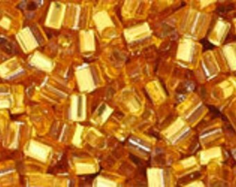 10g Toho Triangle Seeds Beads size 11/0 Silver Lined Topaz TG-11-22C Rocailles size 11/0 Amber Silver Line Metallic