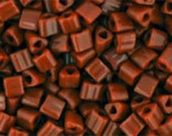 110g Triangle Toho Beads size 11/0 Opaque Terra Cotta TG-11-46L Rocailles size 11/0 Brown TerraCotta