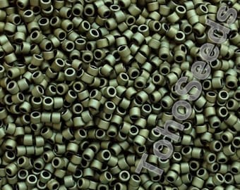 10g Toho 11/0 Treasure Cylinder Seeds Beads Metallic Matte Dark Olive TT-01-617 Cylinder Rocailles Frosted Dark Green Olivine