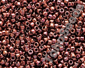 10g Toho Seed Beads 15/0 Dark Bronze TR-15-222 size 15 mini rocailles 1mm metallic brown bronze red metallic