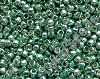 10g Toho Seed Beads 11/0 Permanent Finish Galvanized Mint Green TR-11-PF570 toho rocailles size 11 metallic green