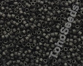 10g Toho seed beads 11/0 Treasure Cylinder Seeds Beads Opaque Matte Black TT-01-49F Cylinder Rocailles Frosted Jet Black Mini Rocailles