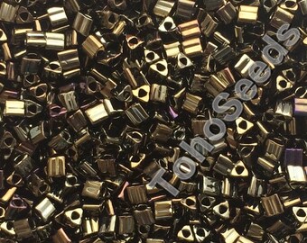 10g Triangle Toho Seeds Beads size 11/0 Metallic Iris Brown TG-11-83 Rocailles size 11/0 Metallic Brown