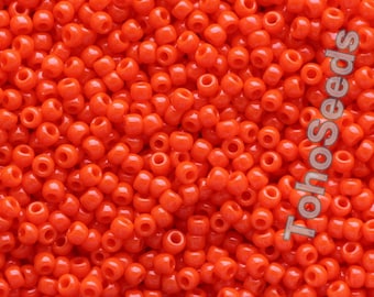 10g Toho Seed Beads 11/0 Sunset Orange TR-11-50 Toho Rocailles size 11 Mini Rocailles bright orange