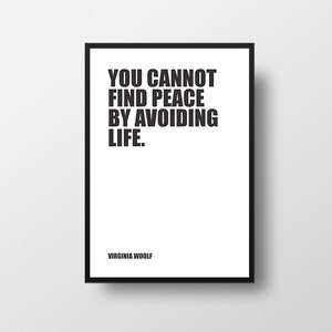Virginia Woolf Quote Print, Minimalist Typography, Literary Art