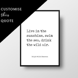 Personalised Wall Art, Custom Quote, Custom Book Quote, Typewriter font,  Personalized Quote, Custom Design, Custom Gift,  Black and White