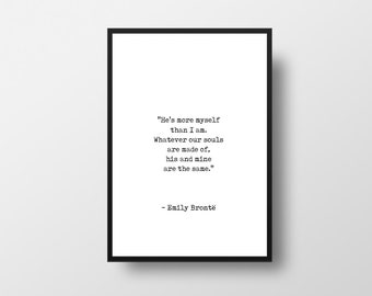 Lámina con cita de Cumbres Borrascosas, regalo de amor de Emily Brontë