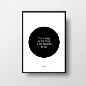Aristotle, Minimal Poster, Quote, Print, Typographic Print, Mind Quote, Life Quote, Inspirational Quote, Book Quote, Literary poster