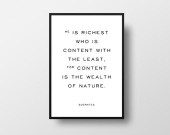 Socrates Quote Print, Minimalist Philosophy Art