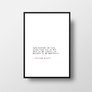 William Morris, Book Lover Gift, Book Quote Print, UK Etsy Seller, Have Nothing In Your, House Warming Gift,  New Home, Typewriter Print