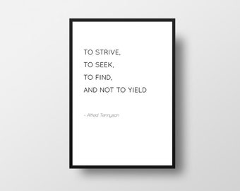Alfred Tennyson Quote Print, Minimalist Literary Art
