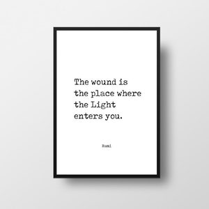Rumi, Poetry, Poetry Poster, Book Posters, Literary Quote, Writer Inspiration, Mindfulness, Writer Poet, Poem Quote, Light Quote, Self Help