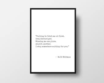 Song Of Myself Quotes Song Of Myself Quote | Etsy