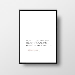 Oscar Wilde Quote Print, Typewriter Style, Book Lover Gift, It is what you read