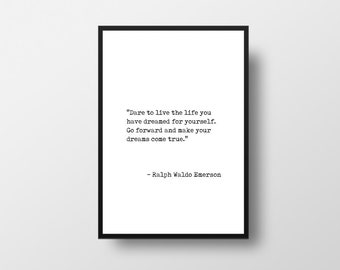 Impression de citation de Ralph Waldo Emerson, art mural inspirant