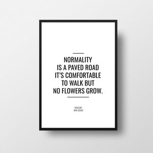 Vincent van Gogh, Normality Quote, Difference Quote, Inspirational Quotes, Book Quote Print, Artist Quotes, Gogh Quote, Literature Print
