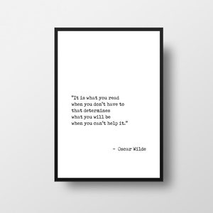 Oscar Wilde, It is what you read, Reading Quote, Inspirational Quote, Book Lovers, Typewriter Print, Wilde Quote, Minimalistic Print