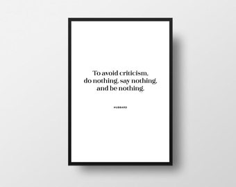 Hubbard Quote Art Print, Minimalist Inspirational Decor