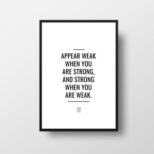 Sun Tzu Citation Art Mural Art Of War Know Yourself Etsy Canada