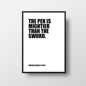 The Pen Is Mightier Than The Sword Skeleton Hand And Sword Pen Hand Painted
