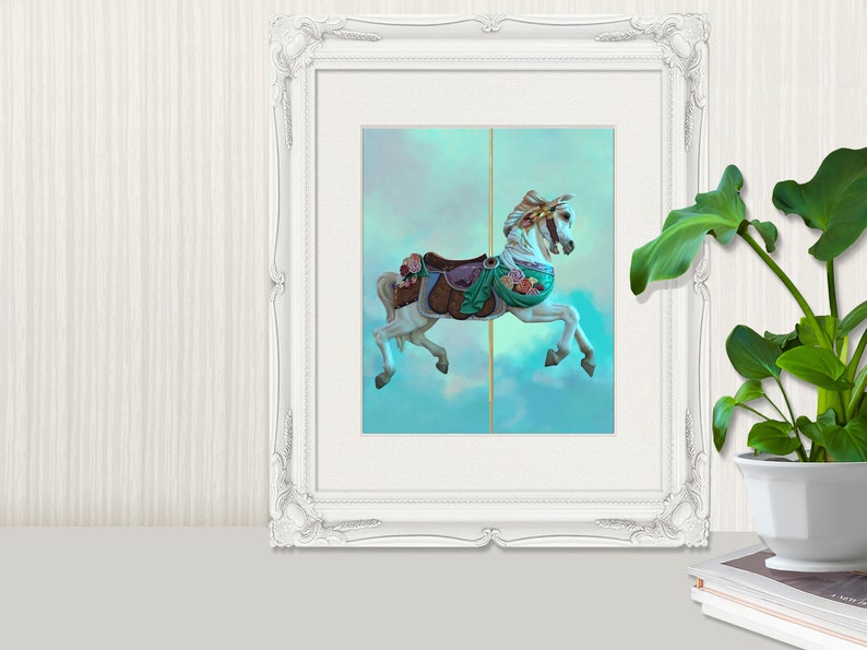 Carousel Horse Wall Art Digital Download Nursery Art Print Etsy