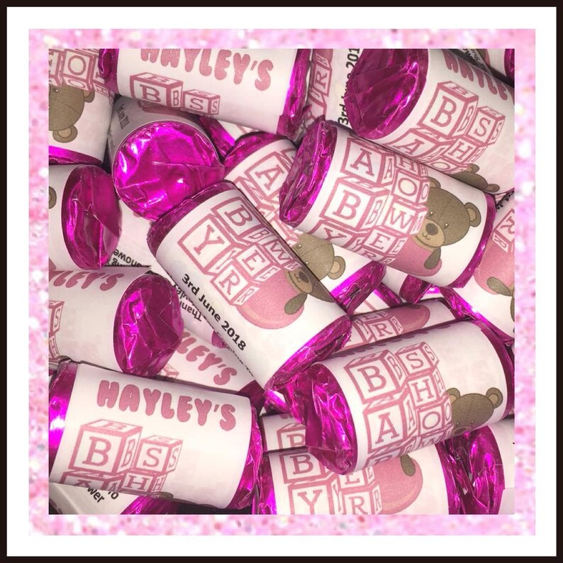 It S A Girl Baby Shower Favours Personalised Mini Rolls Etsy