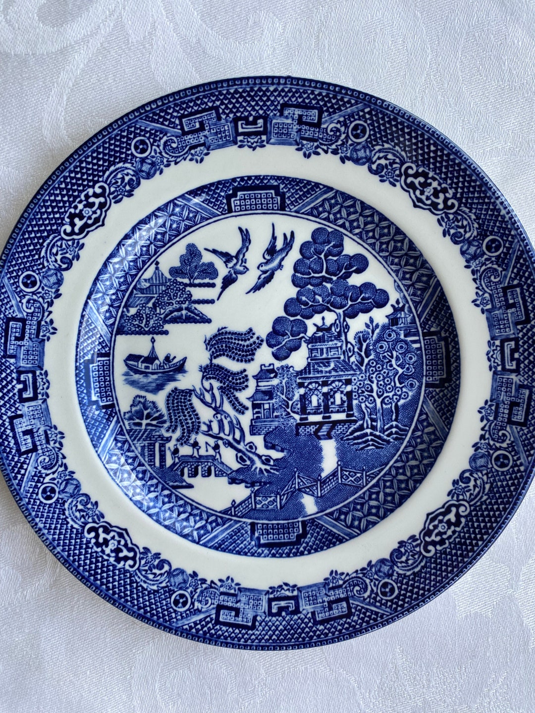 Set/3 Blue Willow Bread & Butter Plates Johnson Brothers Made Etsy