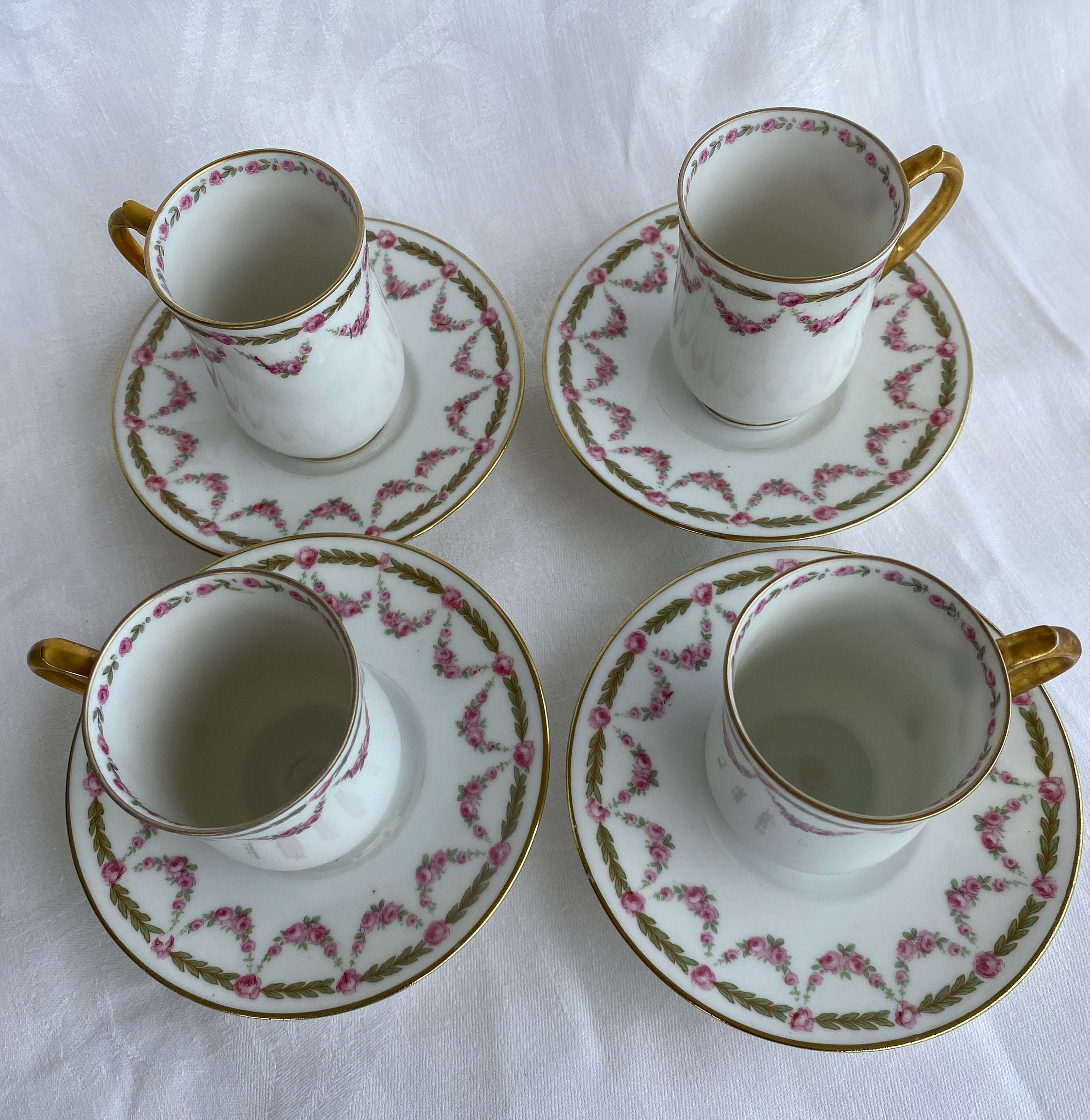 Set/4 D&C Limoge Cups and Saucers Made in France Etsy