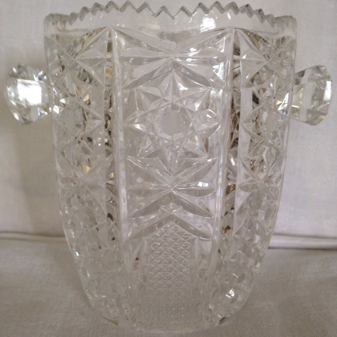 Czech Cut Lead Crystal Ice Bucket Etsy