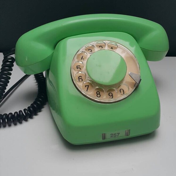 Sale - 20%off - Vintage rotary phone - Mint rotary phone - Green rotary phone
