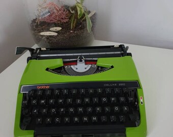 Vintage green brother deluxe 220 typewriter - Working Japan typewriter - green typewriter