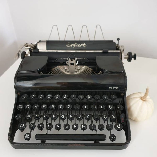 Erfurt elite typewriter rare- Olympia elite Typewriter - black typewriter - office decor - gift for writer - Schreibmaschine Olympia elite