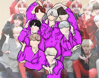 BTS Stickers | OT7 | Bangtan | KPOP | Fan Art | Matte Stickers | Decals