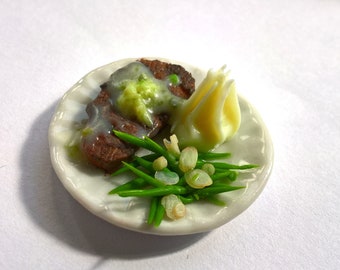 Dolls House Miniature Plate Of Vegetarian Stuffed Starters