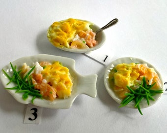 Dolls House Miniature Plate Of Vegetarian Stuffed Starters
