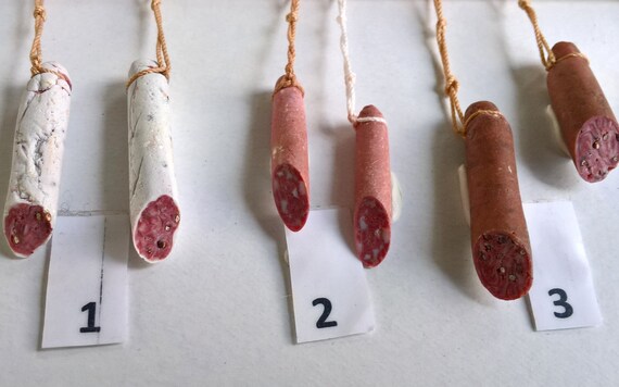 DOLLHOUSE Handcrafted Hanging Dried Italian Salami 1:12 Miniature Deli Food