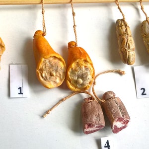 Dolls House Food - 1: 12 Scale Realistic Miniature Food - Hanging Ham ; Prosciutto; Bresaola = Market Stall; Deli;Butcher Limited Edit OOAK