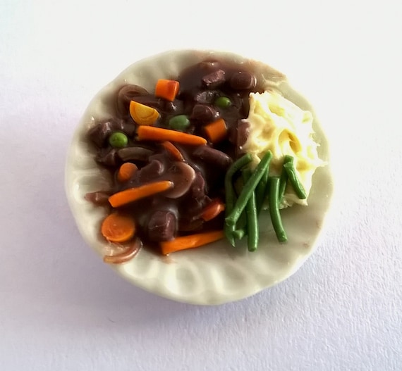Dolls House Miniature Plate Of Vegetarian Stuffed Starters