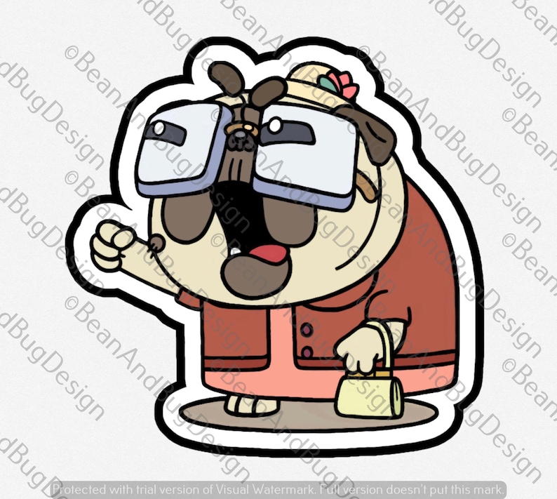 Fanart Bluey Rivals Granny Mobile Muffin Vs Old Pug granny Etsy