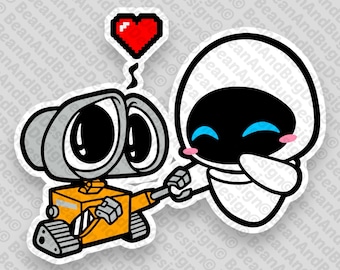 FanArt Wall-E Hearts Eve Cricut-Ready JPG/PNG/SVG Digital Files Pack
