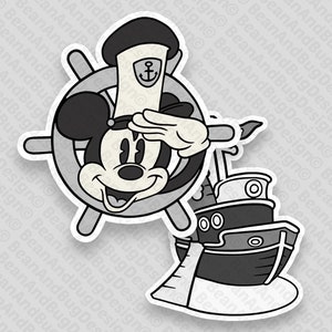 FanArt Steamboat Willie Tugboat Cricut-Ready JPG/PNG/SVG Digital Files Pack