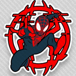 FanArt Spider-Man Miles Morales Pose Glitch Cricut-Ready JPG/PNG/SVG Digital Files Pack