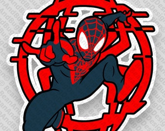 FanArt Spider-Man Miles Morales Pose Glitch Cricut-Ready JPG/PNG/SVG Digital Files Pack
