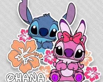 Lot Stitch et Angel Ohana : fichiers numériques prêts pour la coupe Cricut (JPG/PNG/SVG)